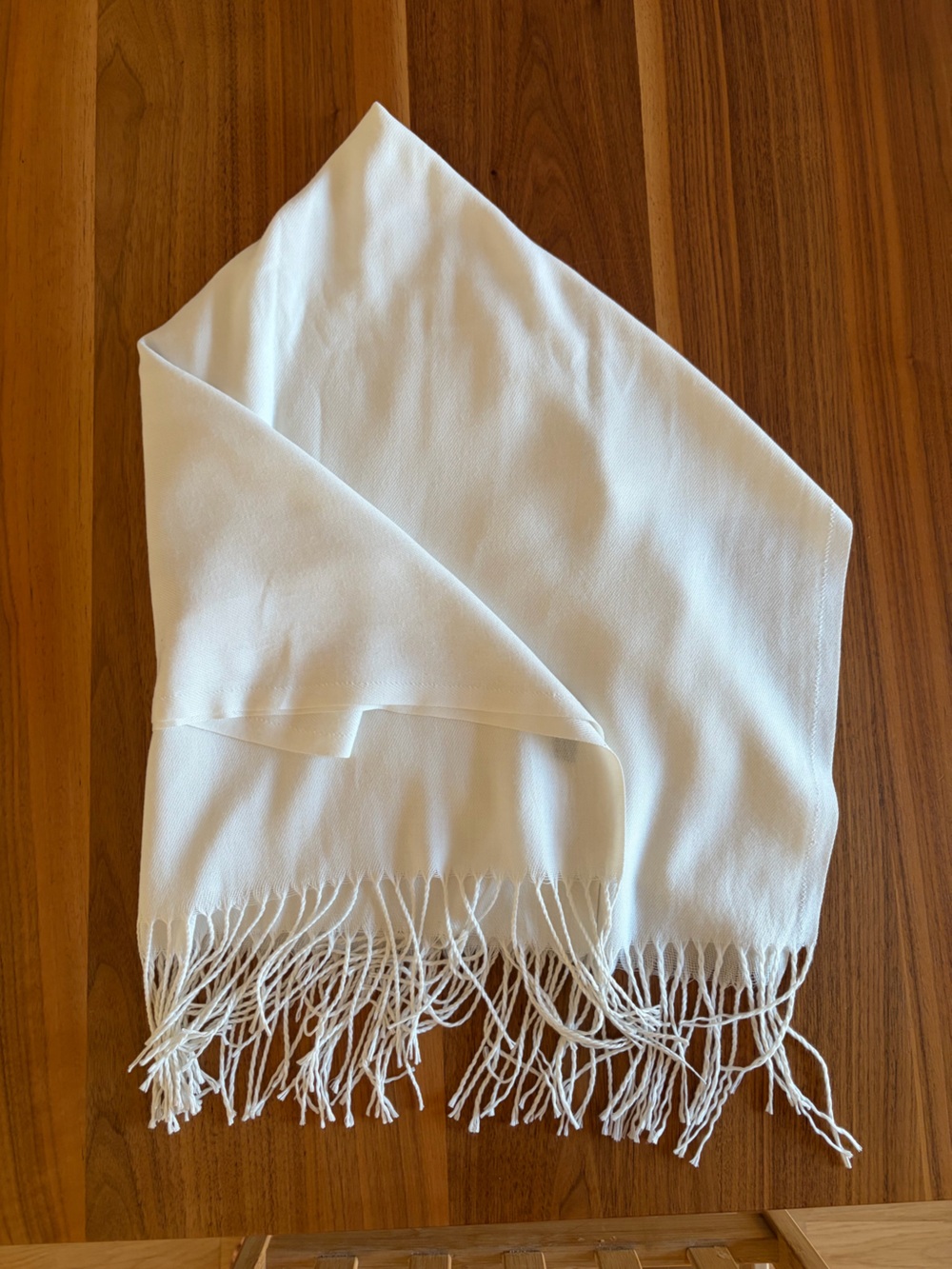 White Fringe Scarf/ Shawl